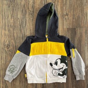 Disney Mickey Mouse “Oh Boy” Hooded Sweatshirt Kids Youth 5/6 Full Zip Hoodie